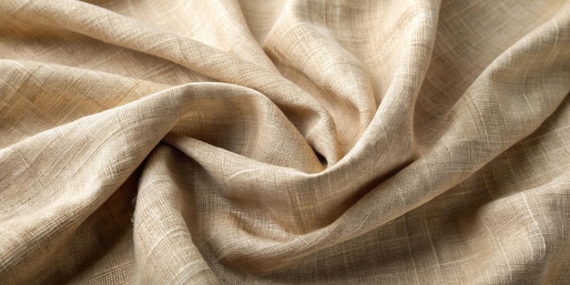 Descripción de la textura elegante y atemporal de la tela de lino beige sin costuras y suave