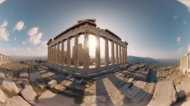 Descubra a maravilha arquitetônica que é o Partenon por meio de um passeio cativante que destaca seu significado histórico e beleza duradoura Gerado por IA