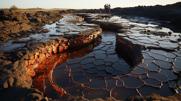 Foto descubriendo la belleza de los lagos de agujeros