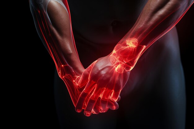 Foto descubriendo la conexión problemática comprendiendo los problemas articulares y la inflamación de los tendones