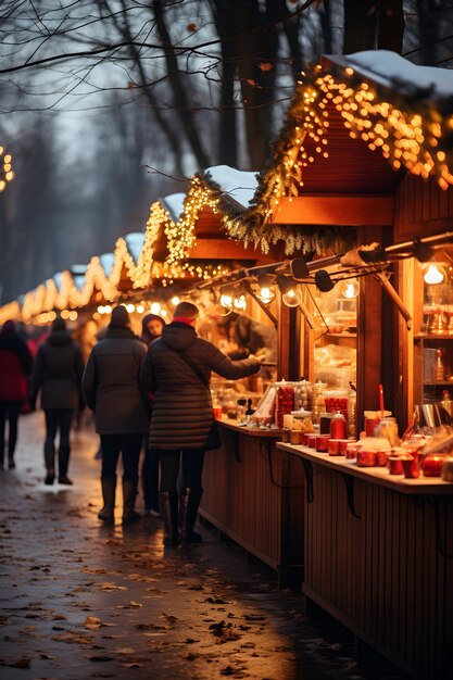 Descubriendo delicias en el mercado navideño a generado arte