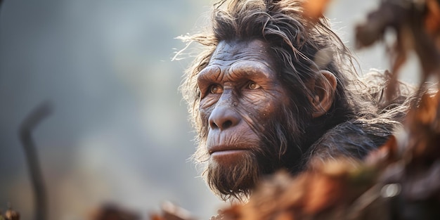 Foto descubriendo misterios prehistóricos australopithecus investiga su concepto de entorno antiguo medio ambiente antiguo misterios prehistórico australopithecos estudio de investigación paleontología
