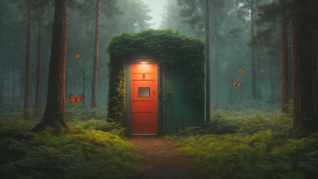 Descubriendo una pequeña puerta en el bosque encantado