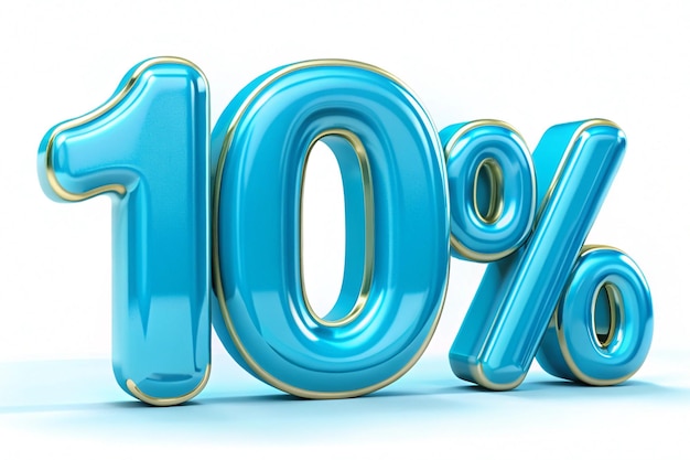 Descuento del 10 por ciento Ilustración de renderización 3D aislada