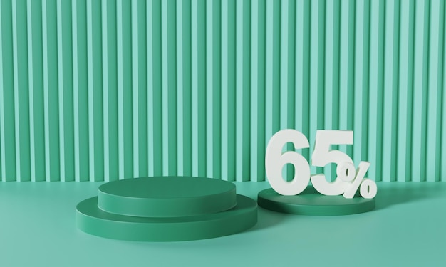 Descuento de 65 dólares en el producto Green Podium Display con fondo de color pastel