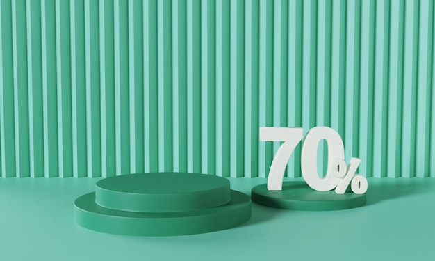 Descuento de 70 dólares en el producto Green Podium Display con fondo de color pastel