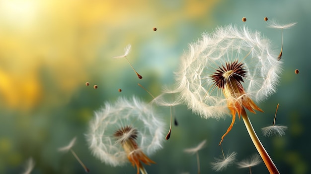 Desejos caprichosos Dandelions em arte estilizada