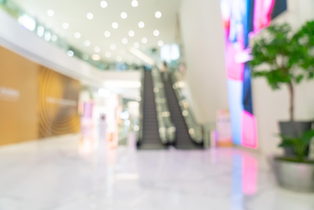 Foto desenfoque abstracto y centro comercial de lujo desenfocado y tienda minorista para el fondo