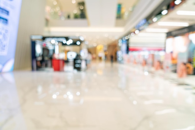 desenfoque abstracto y centro comercial de lujo desenfocado y tienda minorista para el fondo