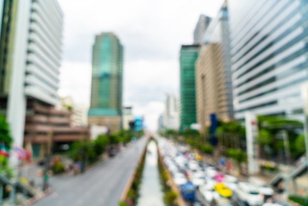 desenfoque abstracto y desenfocada ciudad de Bangkok en Tailandia