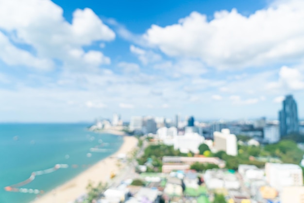 Desenfoque abstracto vista del horizonte de la ciudad de Pattaya en Tailandia