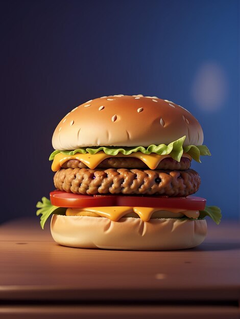 desenfoque de gradiente de fondo con una pequeña hamburguesa