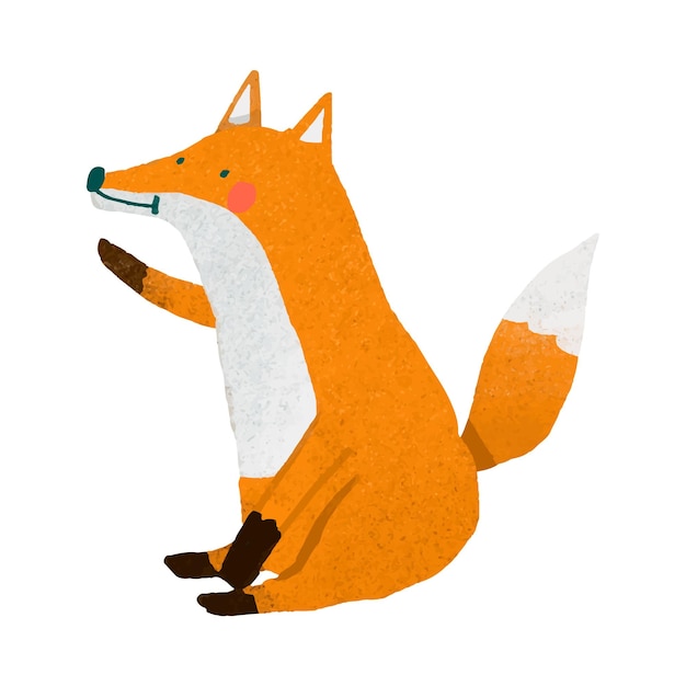 Desenhado à mão raposa bonita transparente png