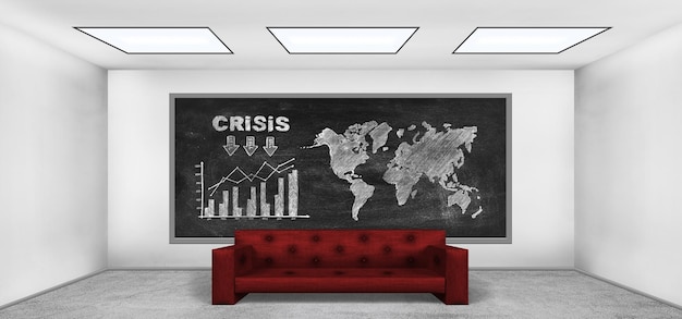 Desenhando o conceito de crise no quadro-negro