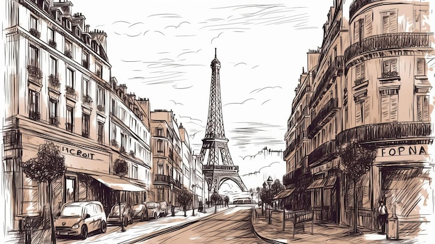 Desenhando sketch paris generative ai