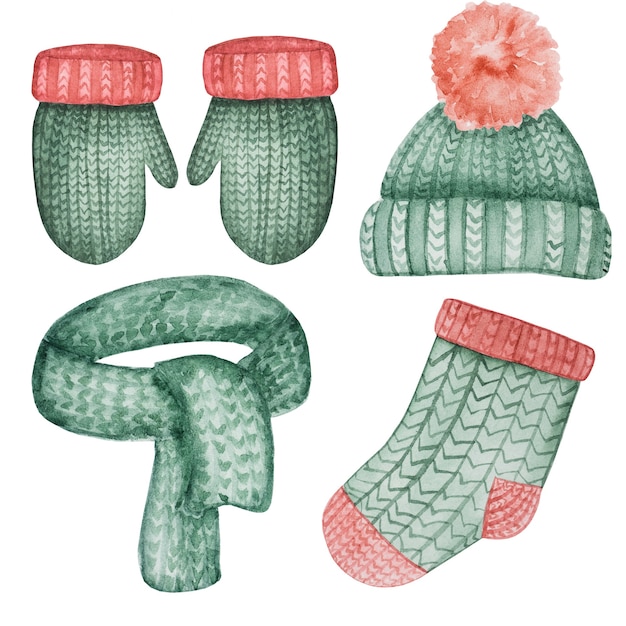 Desenhar roupas de inverno e coisas assim. Lindo cartão de felicitações. Fechar-se