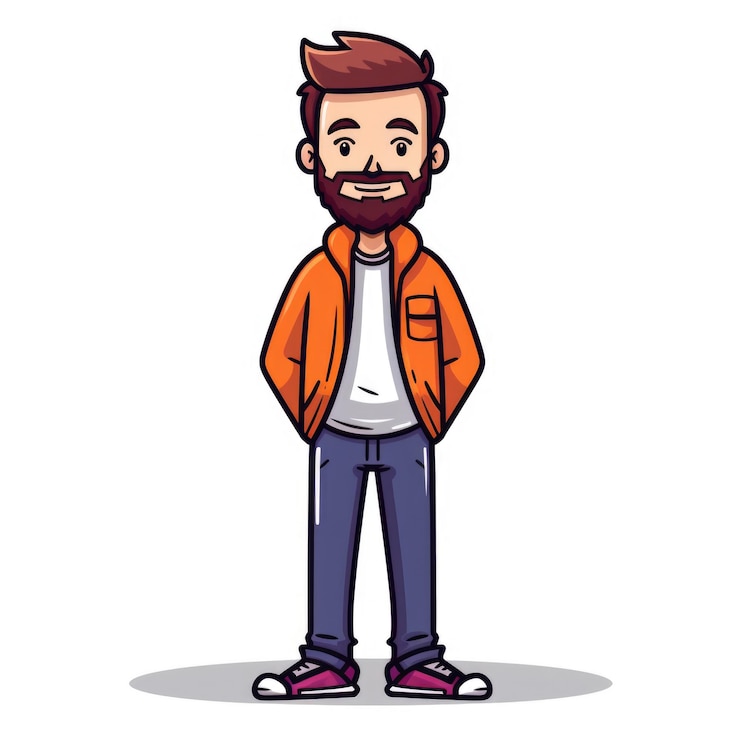Foto desenhista gráfico isolado personagem de desenho animado