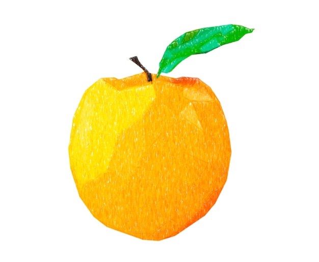 Desenho abstrato Apple em um fundo branco. Renderização 3D