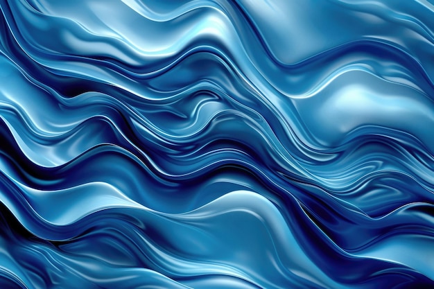 Desenho abstrato de bandeira gráfica azul com redemoinhos de ondas representando o movimento da água