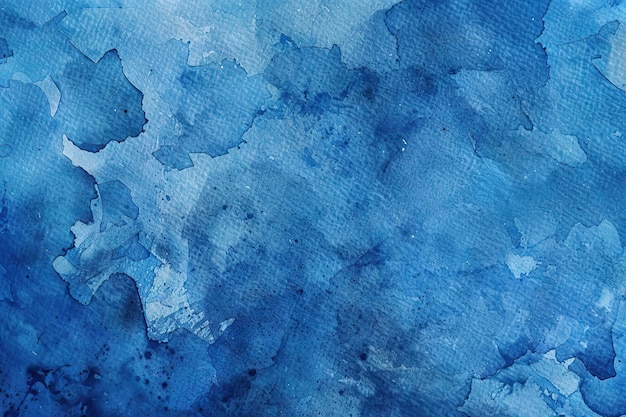 desenho abstrato em papel texturizado de fundo azul com aquarelas