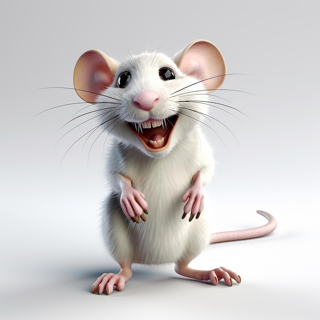 desenho animado 3D de rato