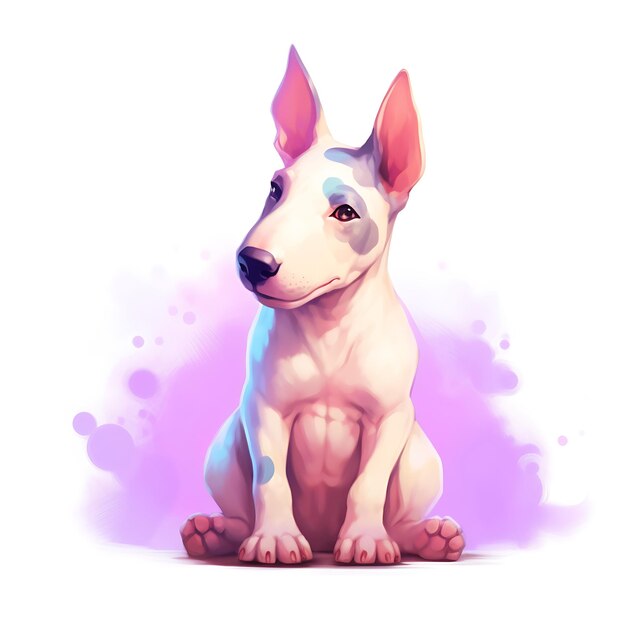 Foto desenho animado de cão bullterrier