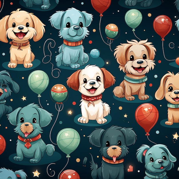 desenho animado de cão de inverno ilustração de fundo de Natal