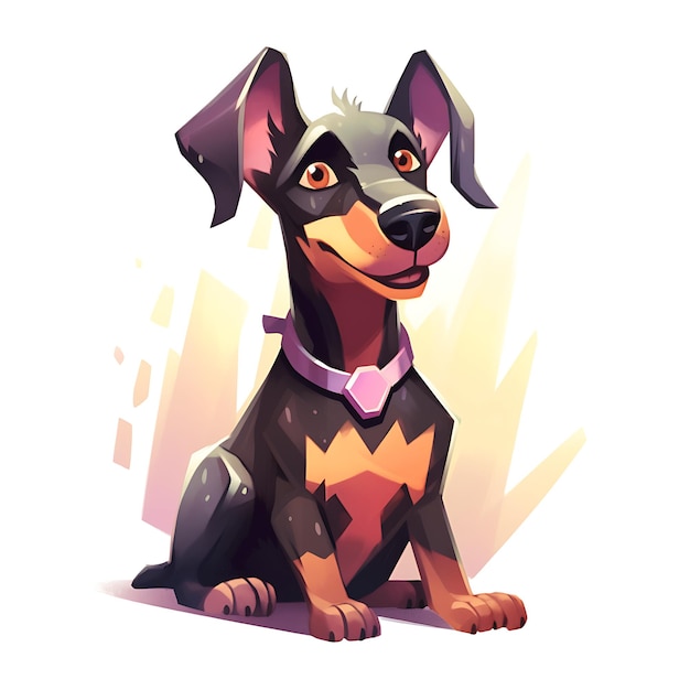 Desenho animado de cão Doberman