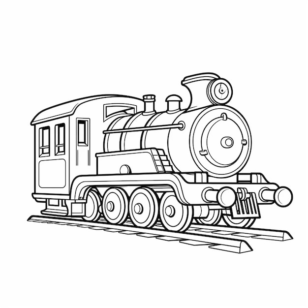 Desenho animado de comboio simples e bonito