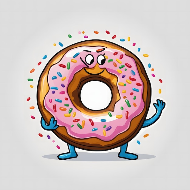 Foto desenho animado de donut