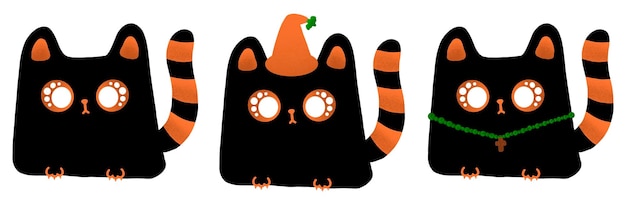desenho animado de gato de Halloween