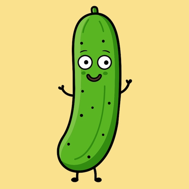 desenho animado de ilustração vetorial de pepino