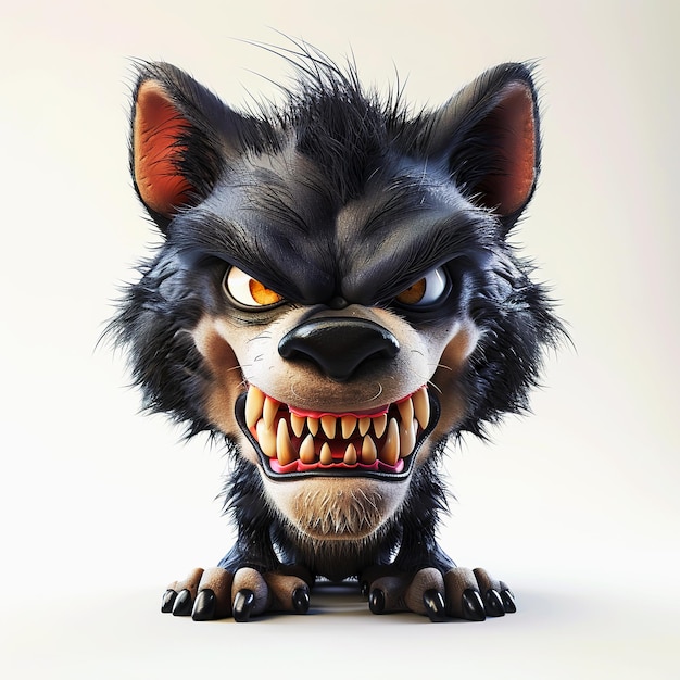 Foto desenho animado de lobo 3d personagem de lobo realista modelo 3d