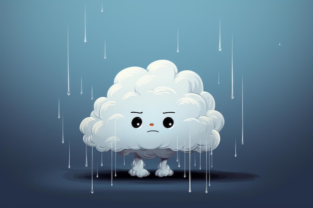 Foto desenho animado de nuvens de chuva gerar ai
