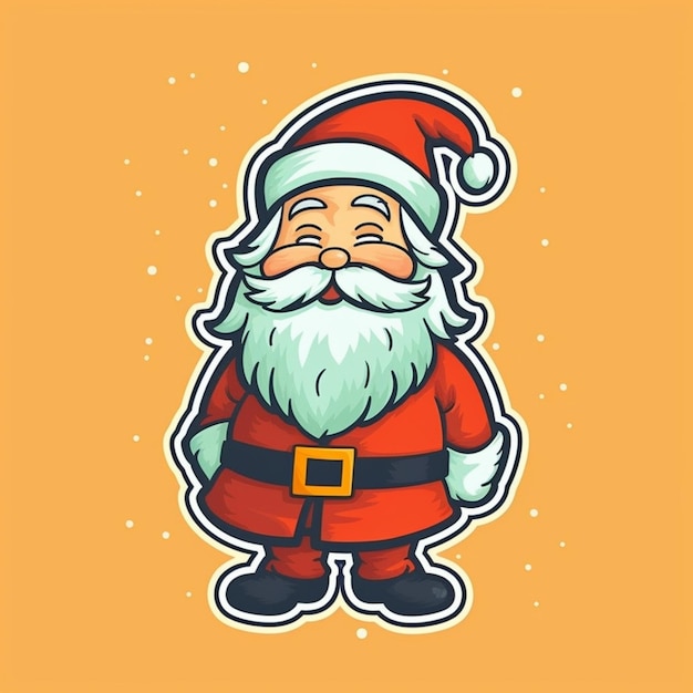 desenho animado de Papai Noel com barba e terno vermelho