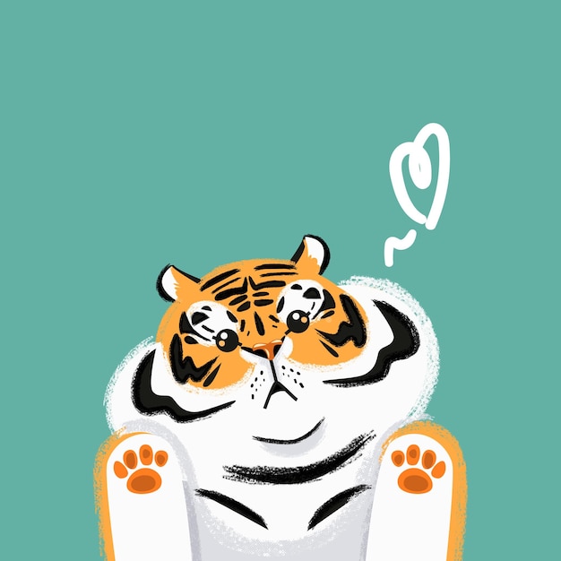 Desenho animado de tigre bonito