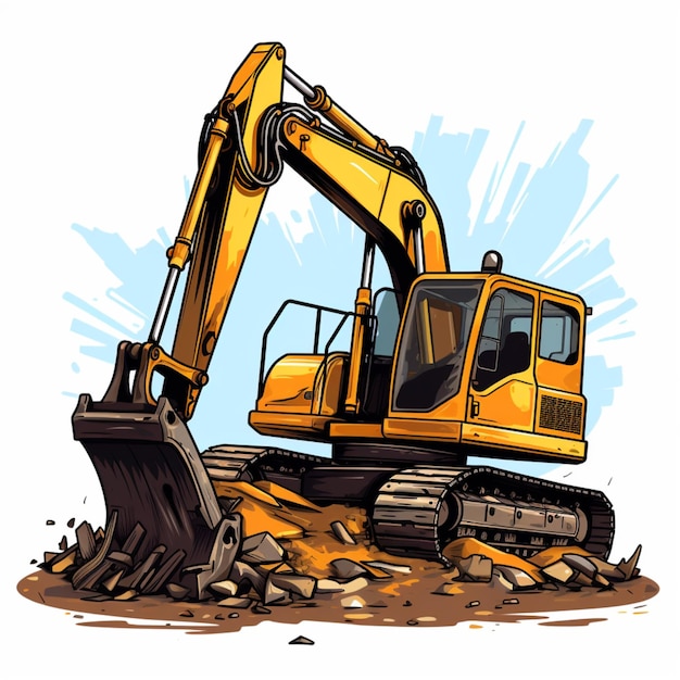 desenho animado do logotipo da escavadeira