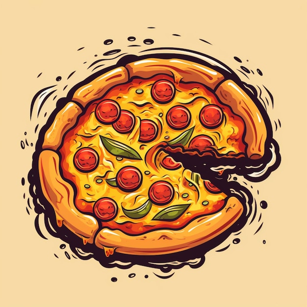 desenho animado do logotipo da pizza