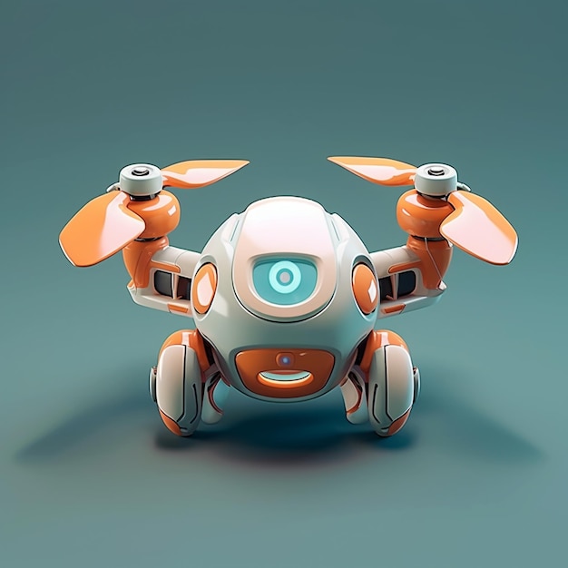 desenho animado drone 3d