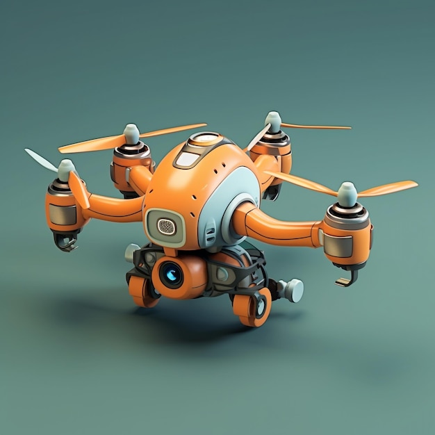 desenho animado drone 3d