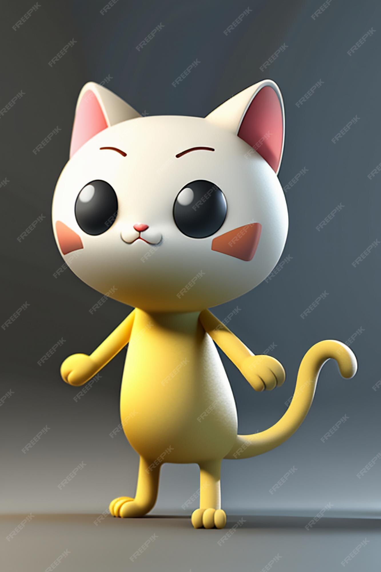 Imagem De Ilustração De Gato Fofo Estilo Anime PNG , Imagem De Gato Fofo,  Ilustração De Gato, Desenho De Gato Imagem PNG e PSD Para Download Gratuito