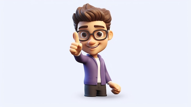 Ícone 3d Pessoas Kawaii Desenho De Um Homem Sorridente Balançando a Mão.  Retrato Brilhante De Um Fundo Isolado De Personagem Adole Foto de Stock -  Ilustração de macho, positivo: 274178632