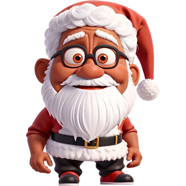Desenho animado Papai Noel isolado no fundo Personagem divertido de Natal recortado