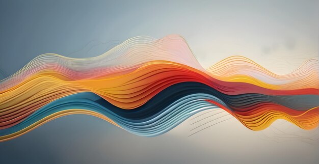Desenho artístico de ondas de linhas abstratas