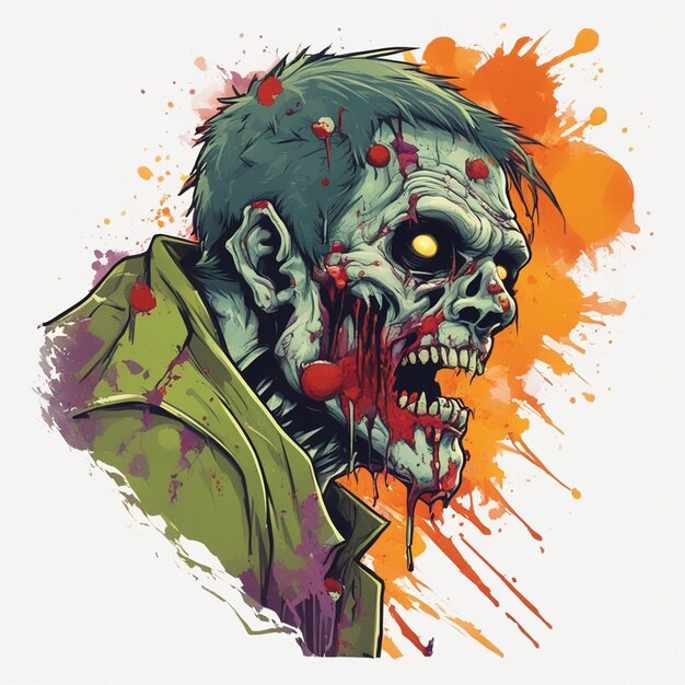 Desenho assustador de camiseta de zumbi