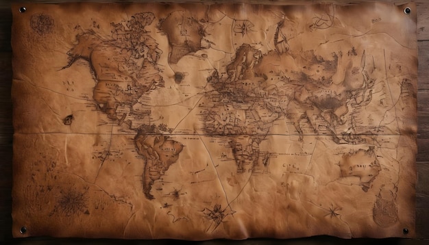 Desenho clássico do mapa do mundo