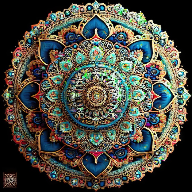 Desenho colorido de mandala