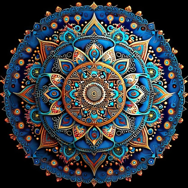 Desenho colorido de mandala