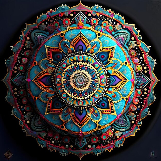 Foto desenho colorido de mandala