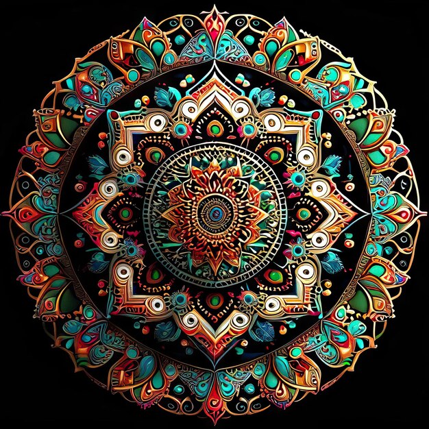 Foto desenho colorido de mandala